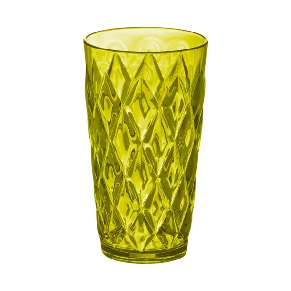 Olivově zelená plastová sklenice Koziol, 450 ml