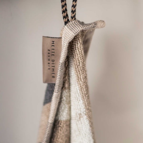 Asciugamano in cotone biologico blu-grigio 50x90 cm Disorder - Mette Ditmer Denmark-image-3