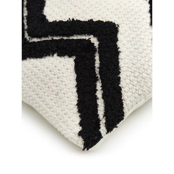 Federa decorativa in cotone beige e nero, 45 x 45 cm Akesha - Westwing Collection-image-2