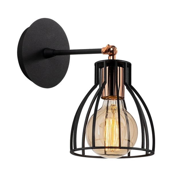 Lampada da parete in nero e bronzo ø 15 cm Kemah - Opviq lights