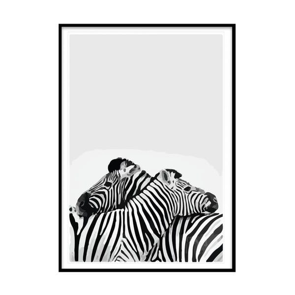 Poster 20x30 cm Two Zebra - Piacenza Art