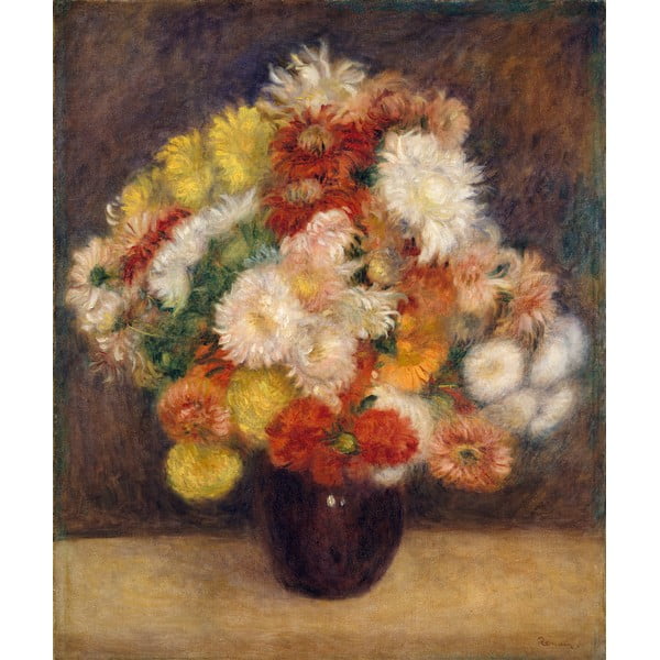 Riproduzione di un dipinto, 55 x 70 cm Auguste Renoir - Bouquet of Chrysanthemums - Fedkolor