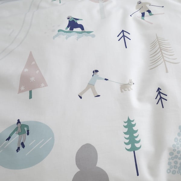 Biancheria da letto in cotone bianco 200x200 cm Winter Fun - Bianca-image-4