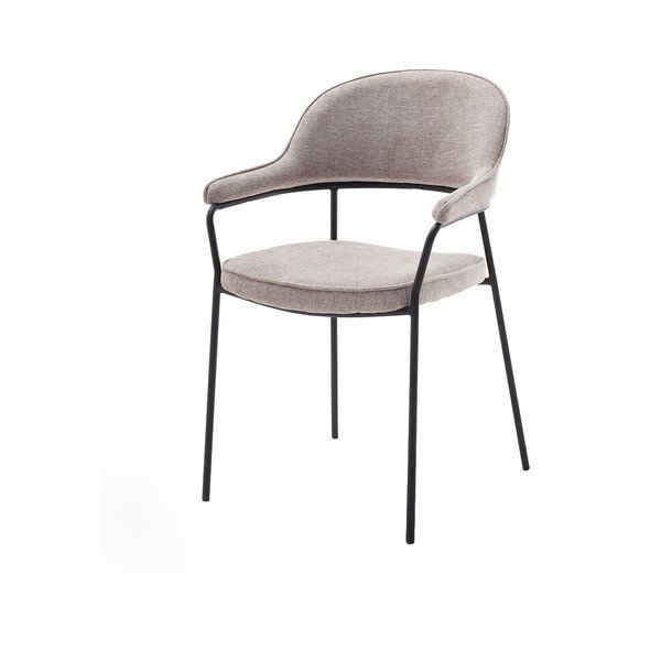 Sedia da pranzo beige con braccioli Kindersley – Unique Furniture