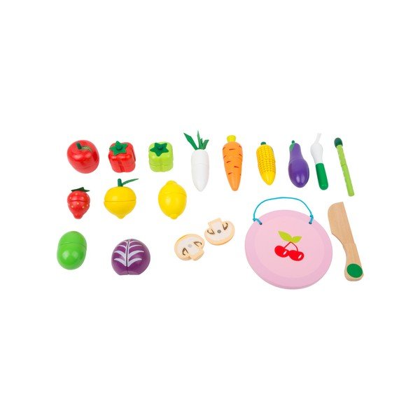Set di giochi in legno per bambini con velcro Frutta e verdura - Legler-image-3