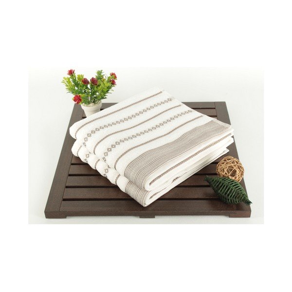 Set di 2 asciugamani crema Patricia , 50 x 90 cm Bombeli - Foutastic