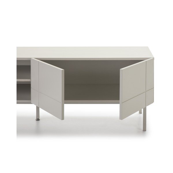 Tavolo TV grigio e bianco Linea - Teulat-image-4