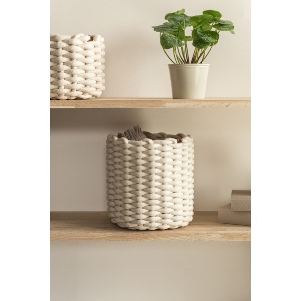 Cesto in tessuto ø 25x25 cm Peach Skin Round M – Bigso-image-1