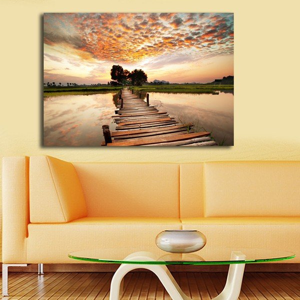 Pittura su tela Dawn, 100 x 70 cm - Horizon-image-1