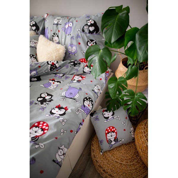 Biancheria da letto grigia in cotone per letto singolo, 140 x 200 cm Vogel - Cotton House-image-1