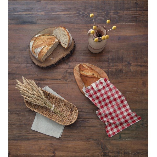 Borsa per il pane in lino Rosso Vichy - Really Nice Things-image-1
