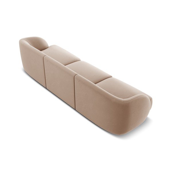 Divano in velluto beige 259 cm Miley - Micadoni Home-image-3