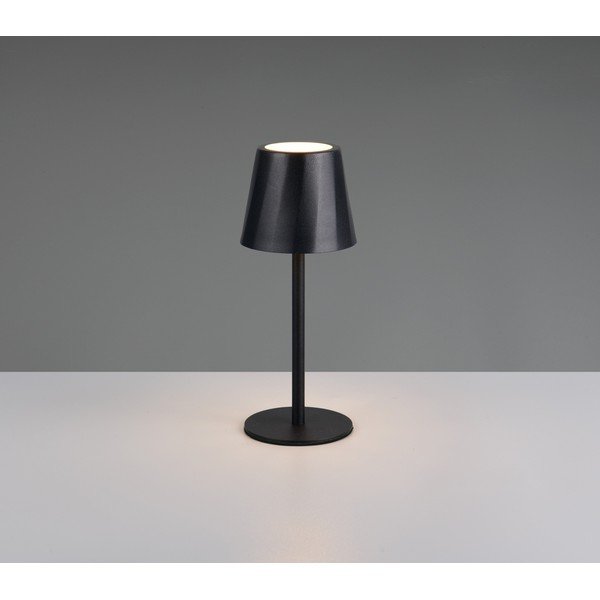 Lampada da tavolo LED nera opaca con paralume in metallo (altezza totale 21 cm) Diaz – Reality-image-1