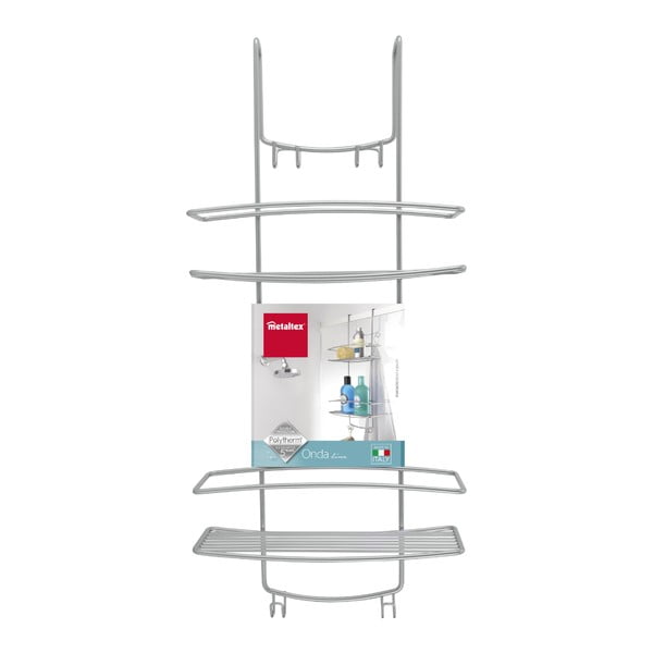 Mensola pensile per bagno a 2 piani Onda - Metaltex-image-3