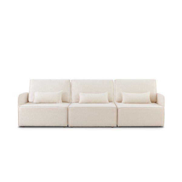 Divano angolare crema in tessuto bouclé (variabile) - Really Nice Things-image-2