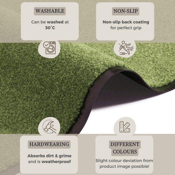 Zelená rohožka Hanse Home Wash & Clean, 39 x 58 cm-image-2