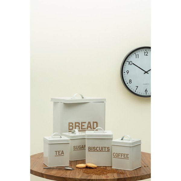 Set di 5 barattoli bianchi per la conservazione degli alimenti - Premier Housewares-image-1