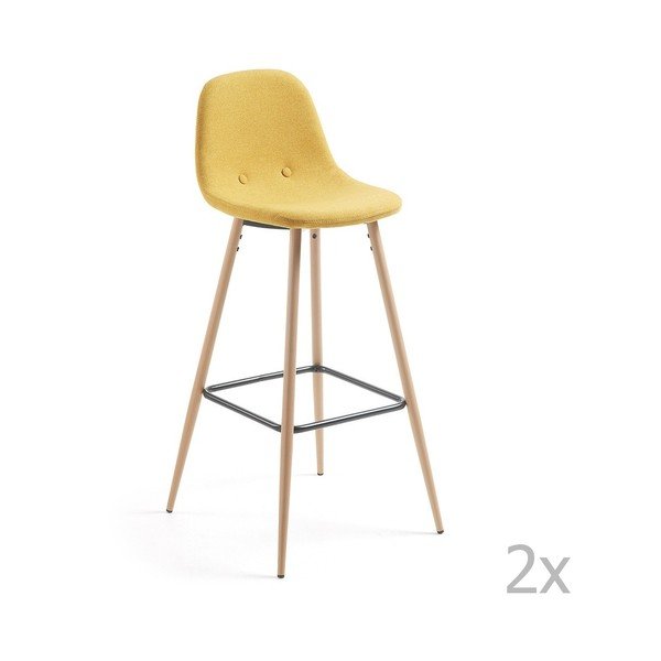 Set di 2 sgabelli da bar gialli Nilson - La Forma
