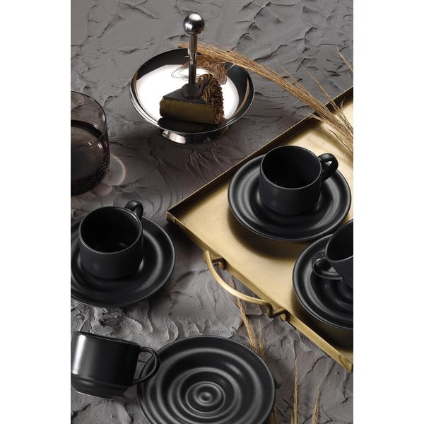 Set di tazze da espresso nere 12 pz 75 ml - Kütahya Porselen-image-1