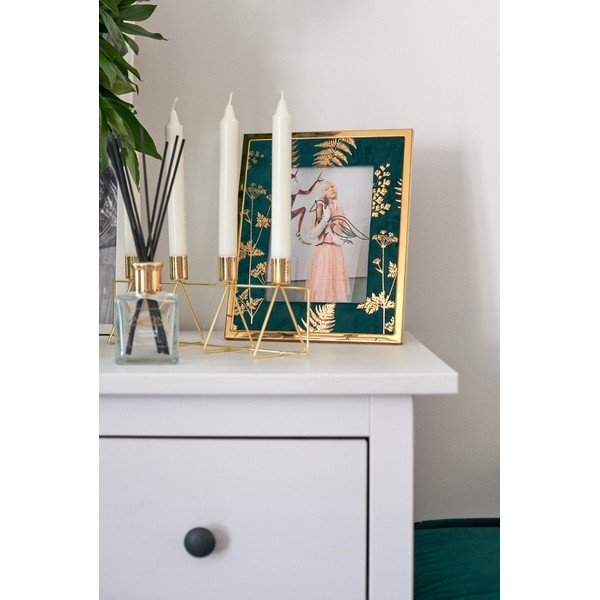 Portafoto da tavolo verde e oro, 15 x 20 cm Glam - Mauro Ferretti-image-1