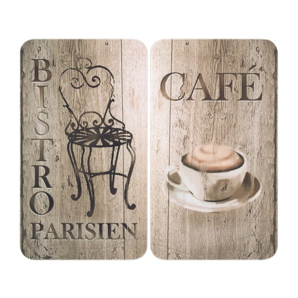 Set di 2 coperchi in vetro per fornello Bistrot, 52 x 30 cm Café - Wenko