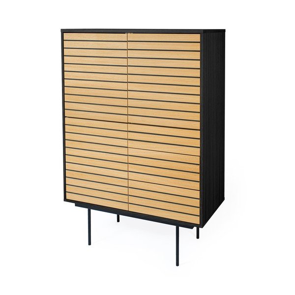 Cassettiera in legno di quercia Stripe - Woodman-image-2