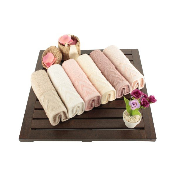 Set di 6 asciugamani in cotone Kalp, 30 x 50 cm - Foutastic