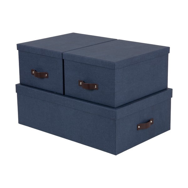 Set di 3 scatole portaoggetti blu Inge - Bigso Box of Sweden