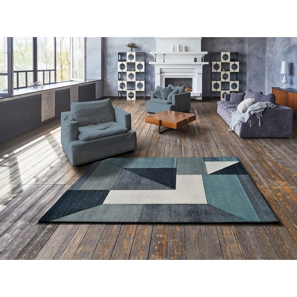 Tappeto blu Mya Geo, 120 x 170 cm - Universal-image-1