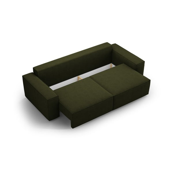 Divano letto verde scuro in tessuto bouclé 247 cm Jodie - Micadoni Home-image-3