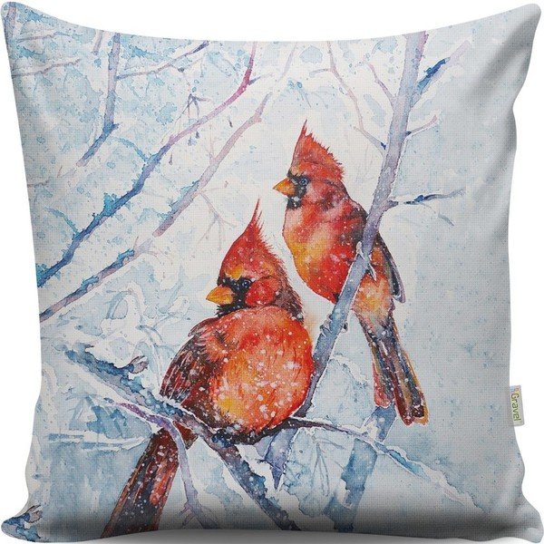 Cuscino con uccelli Inverno, 43 x 43 cm - Gravel