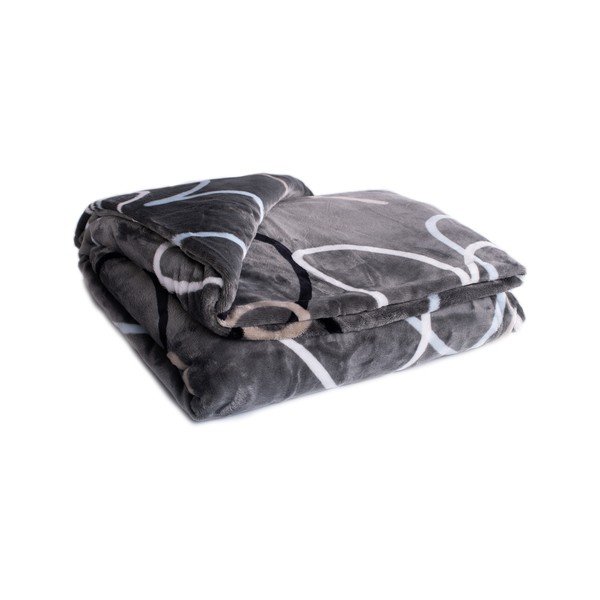 Coperta in micropile grigio-marrone Cuore, 150 x 200 cm - My House