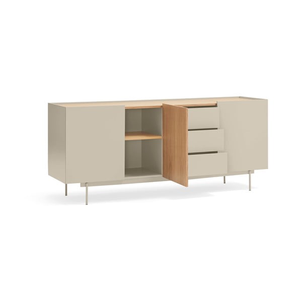 Cassettiera bassa beige/naturale in rovere 180x78 cm Otto - Teulat-image-3