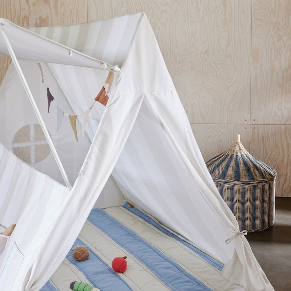 Palestrina per bambini blu/color crema 130x140 cm Striped – OYOY Mini-image-1