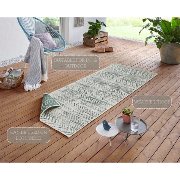 Tappeto per esterni verde e crema , 80 x 250 cm Biri - NORTHRUGS-image-4