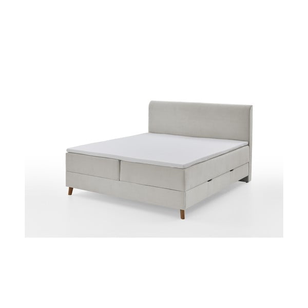 Letto boxspring beige con contenitore 160x200 cm Memphis - Meise Möbel-image-3