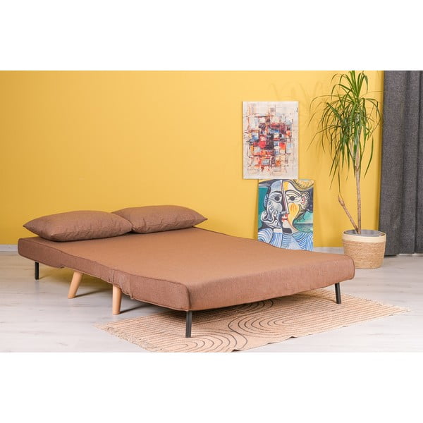 Divano letto marrone 120 cm Folde - Artie-image-3