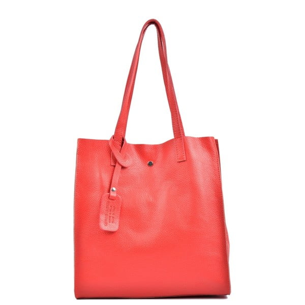 Červená kožená kabelka Isabella Rhea Tote