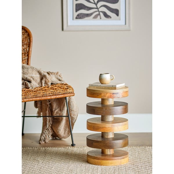 Tavolino rotondo in mango massiccio ø 25 cm Franka – Bloomingville-image-1