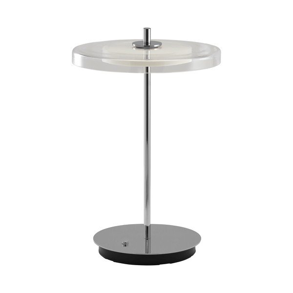 Lampada da tavolo LED argentata in acciaio con paralume in vetro con porta USB (altezza totale 31 cm) Asteria Move – UMAGE-image-3