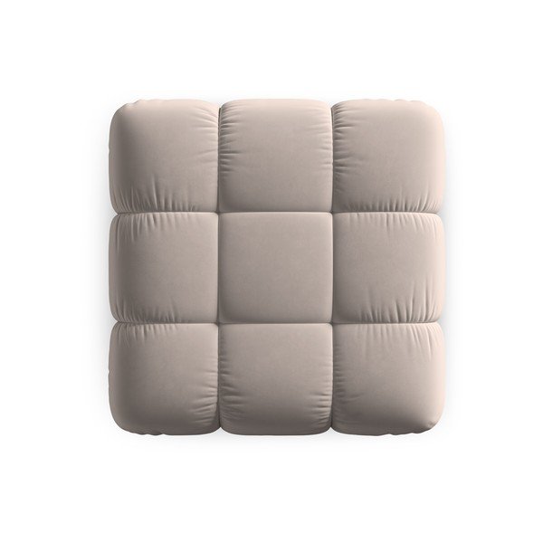 Poggiapiedi componibile in marrone chiaro con rivestimento in velluto Bellis – Micadoni -image-4