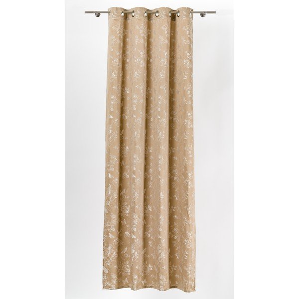 Tenda beige 135x260 cm Lillies - Mendola Fabrics-image-1
