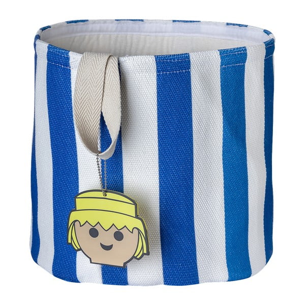 Cesto per giocattoli in tessuto blu ø 30x28 cm Stripes - Playmobil