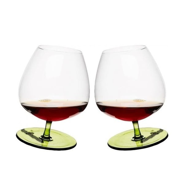 Sada 2 zelených houpacích sklenic na brandy Sagaform