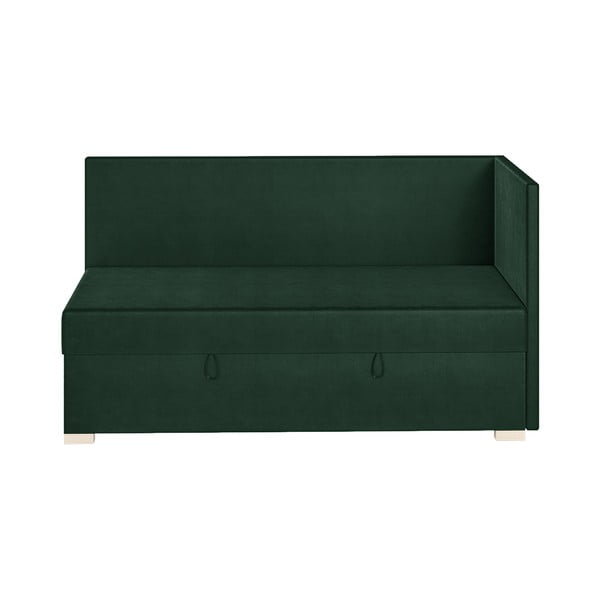 Letto angolare per bambini verde scuro con contenitore con materasso 90x200 cm Flexi - Ghado