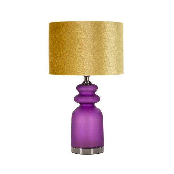 Lampada da tavolo gialla/viola con paralume in tessuto (altezza totale 57,5 cm) Milva Two – Mauro Ferretti