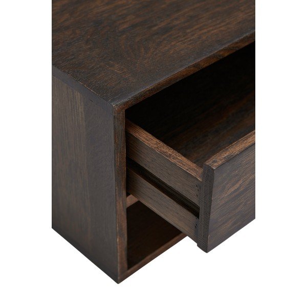 Comodino di colore naturale in rovere massiccio da parete/con ripiani Viggo – Ellos Home-image-3