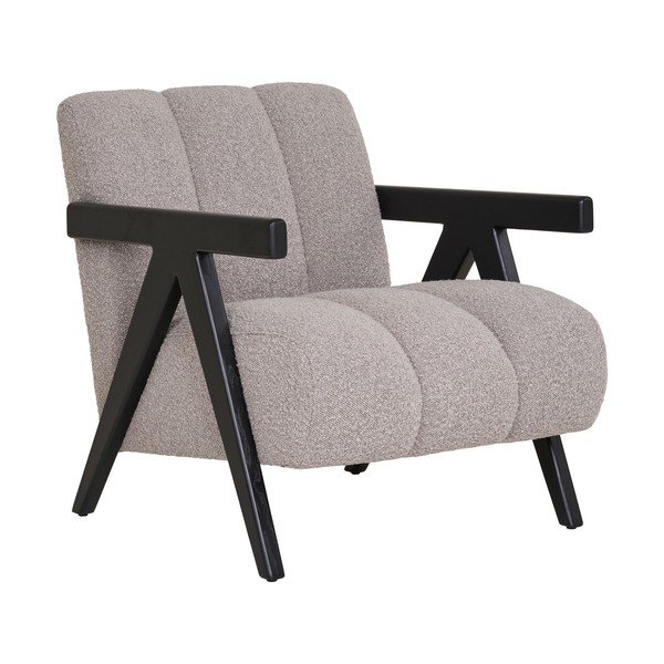 Poltrona grigio chiaro con rivestimento in bouclé Florence – House Nordic