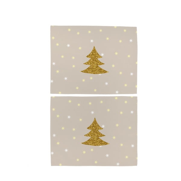 Tovagliette di stoffa con motivo natalizio in set da 2 35x45 cm Gold Tree - Butter Kings