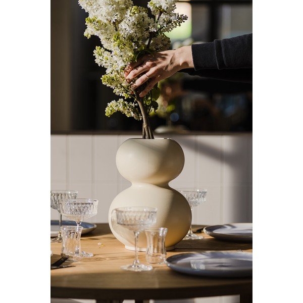 Vaso beige in ceramica (altezza totale 36 cm) Tuga – noo.ma-image-2